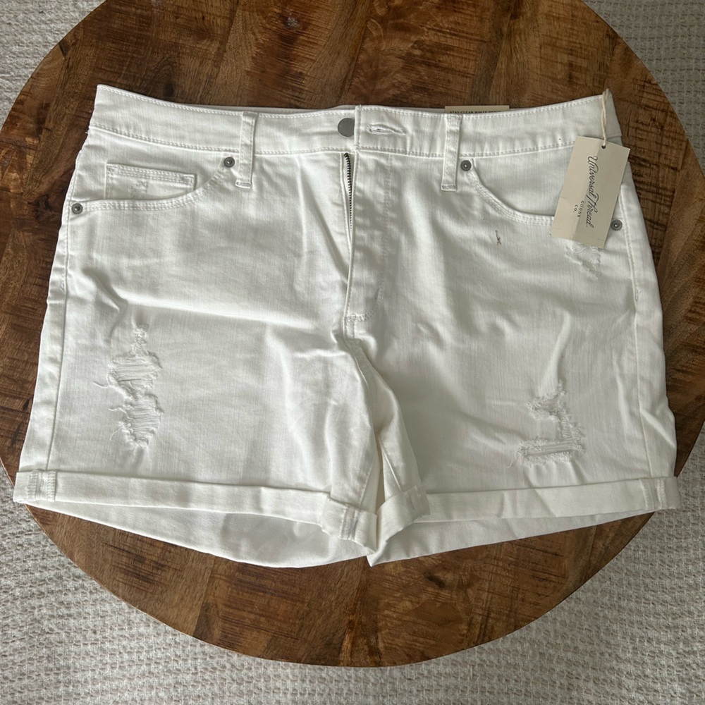 Universal Thread Distressed White Jean Shorts